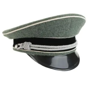 German Officer Visor Cap – Stone Grey with Emblem Badge