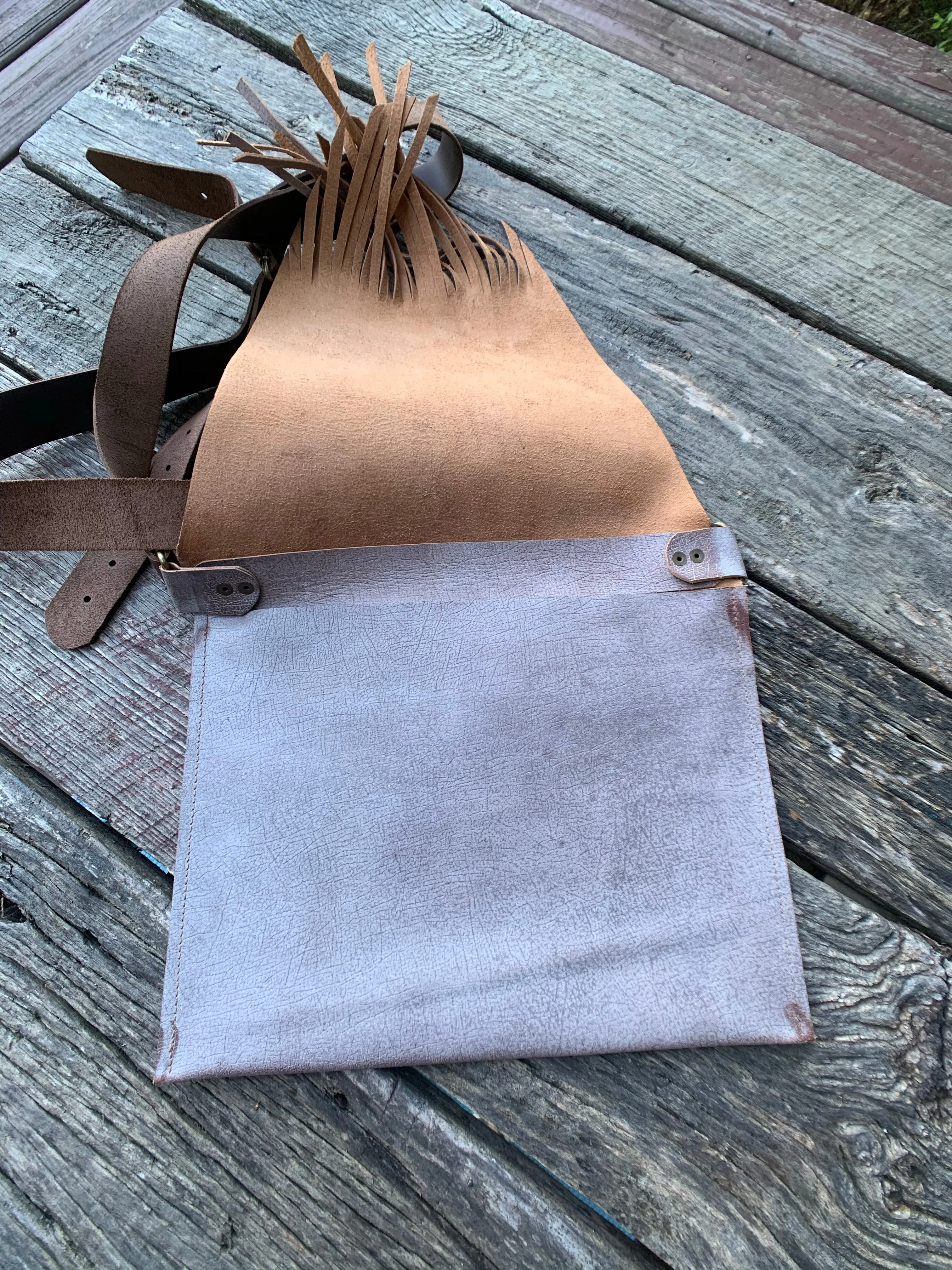“Ghost” Cross Body Fringe Leather Bag