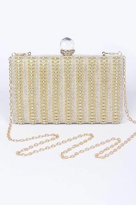 Golden Charm Evening Jewel Encrusted Clutch