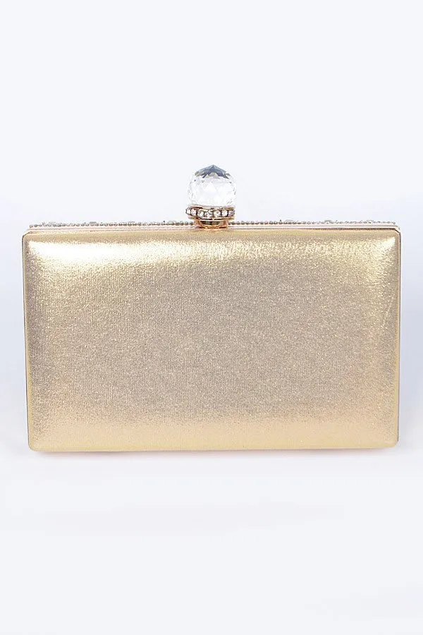 Golden Charm Evening Jewel Encrusted Clutch