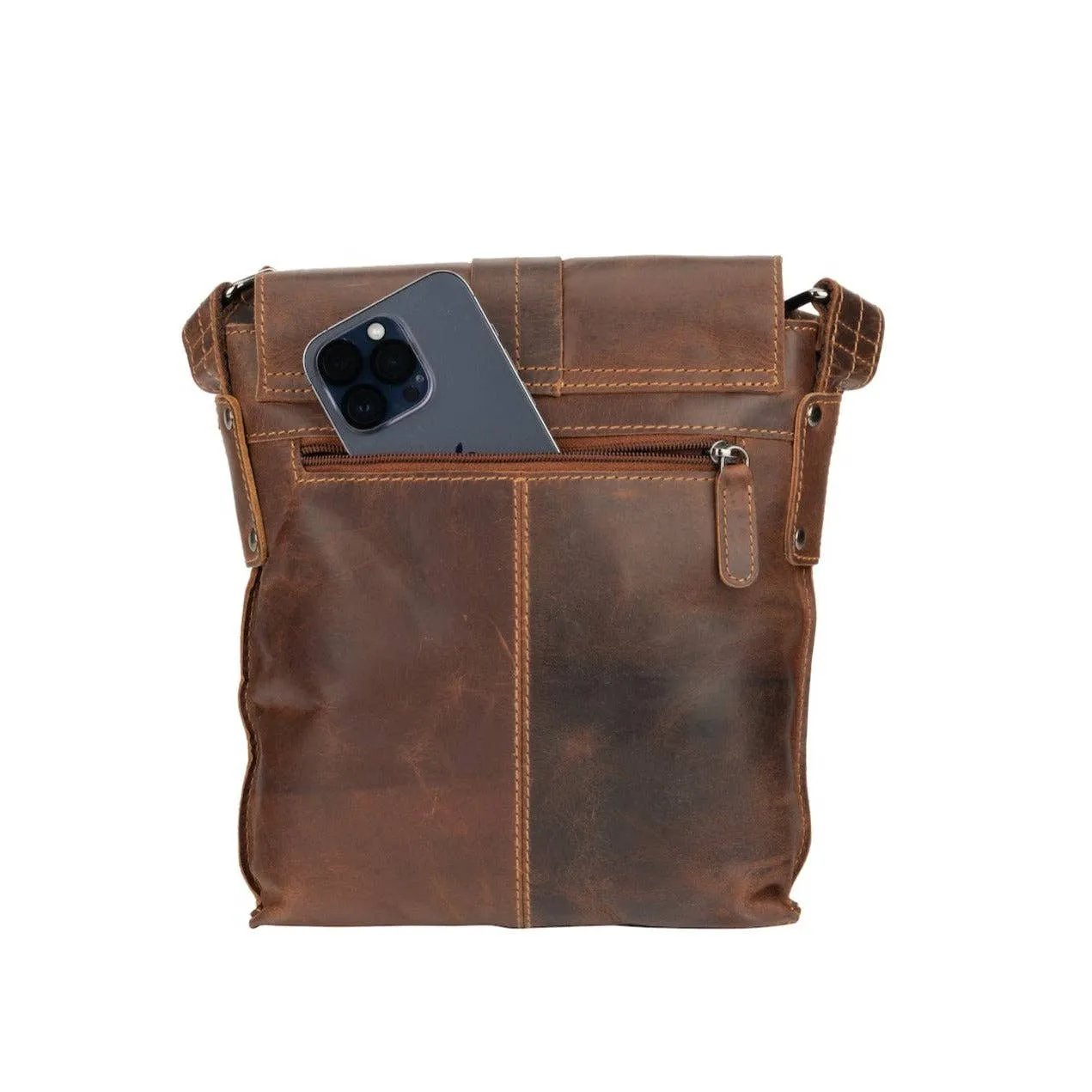 Greenwood Leather Mini Messenger Bag Henrik -  Dark Brown
