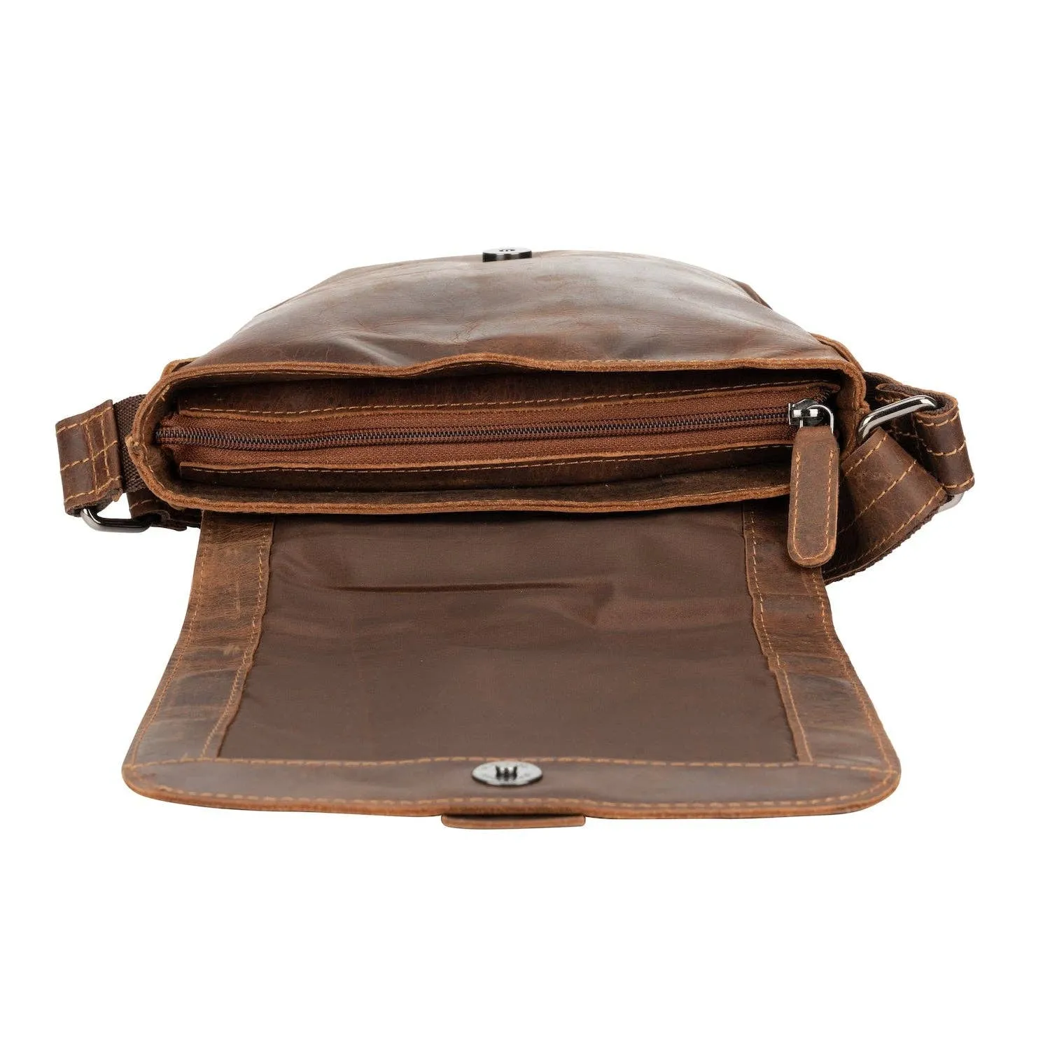 Greenwood Leather Mini Messenger Bag Henrik -  Dark Brown