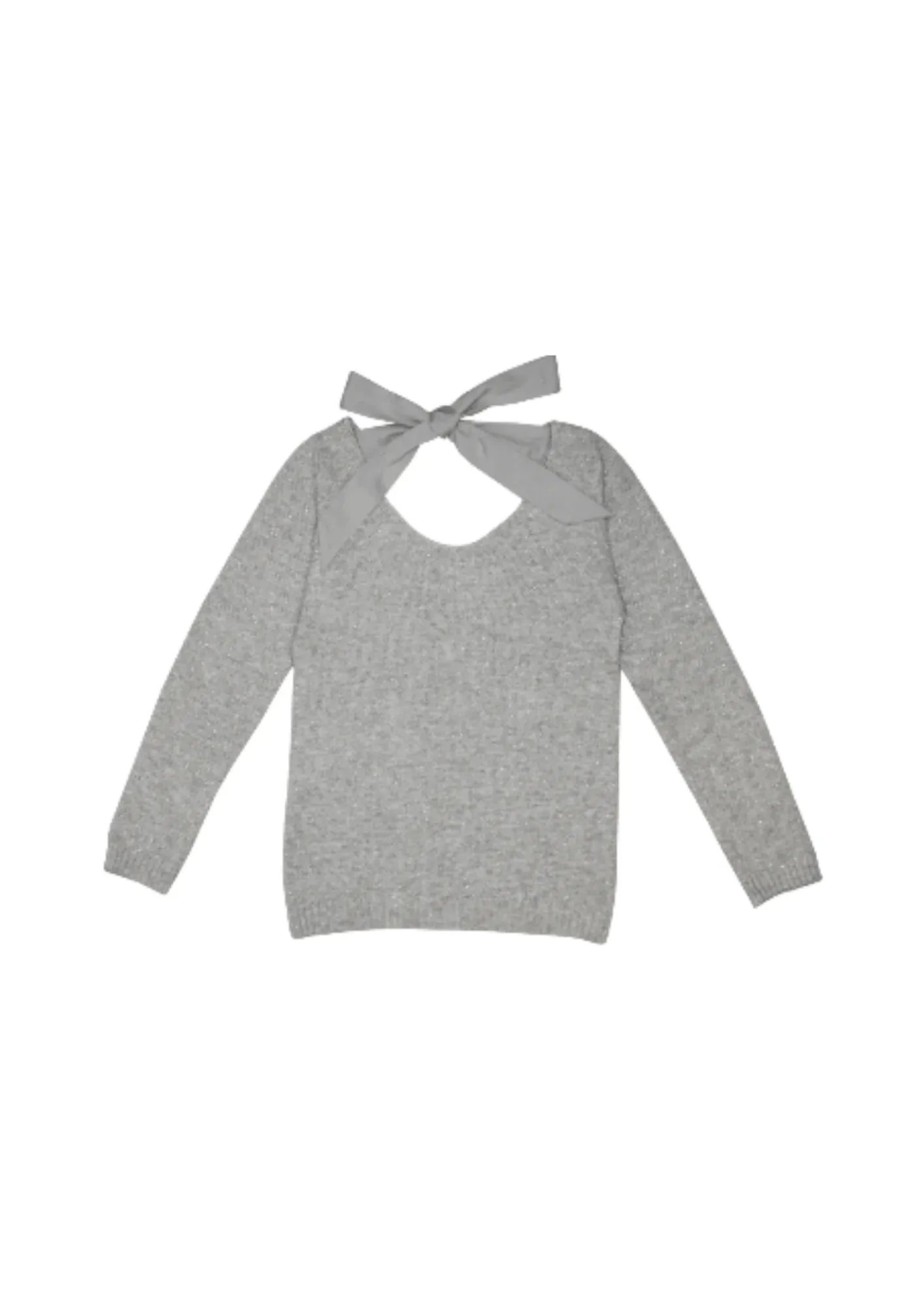 GREY SWEATER WITH GLITTER DETAILS