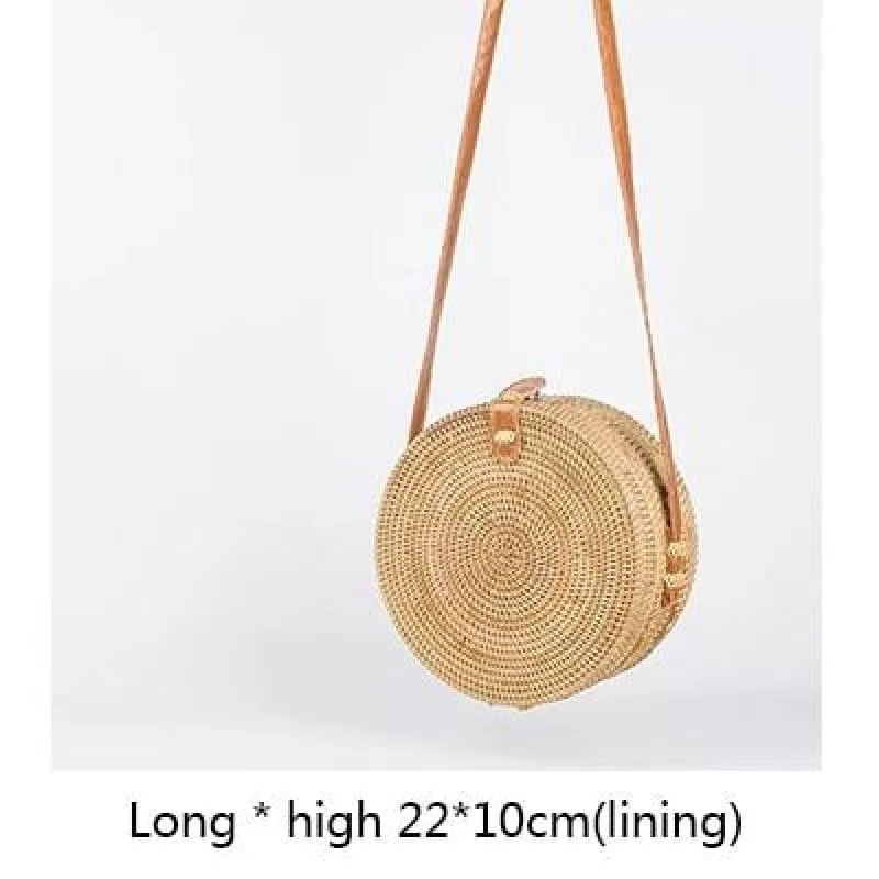 Hand-Woven Rattan Bag Embroidery Shoulder Crossbody Bags