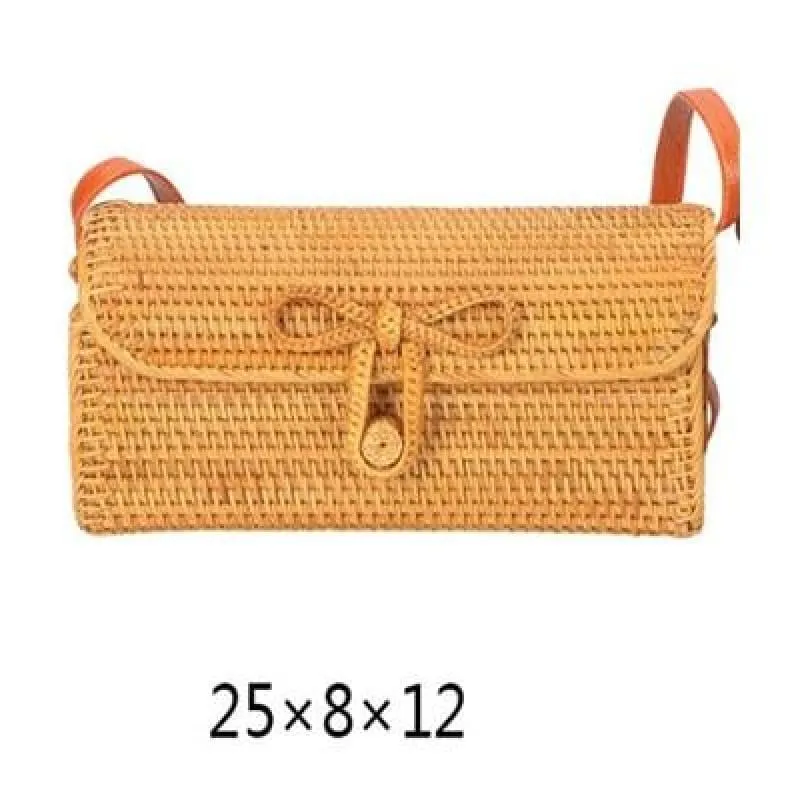 Hand-Woven Rattan Bag Embroidery Shoulder Crossbody Bags