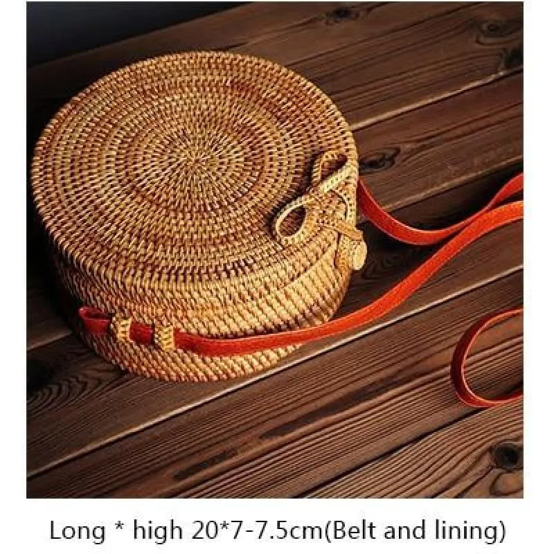 Hand-Woven Rattan Bag Embroidery Shoulder Crossbody Bags