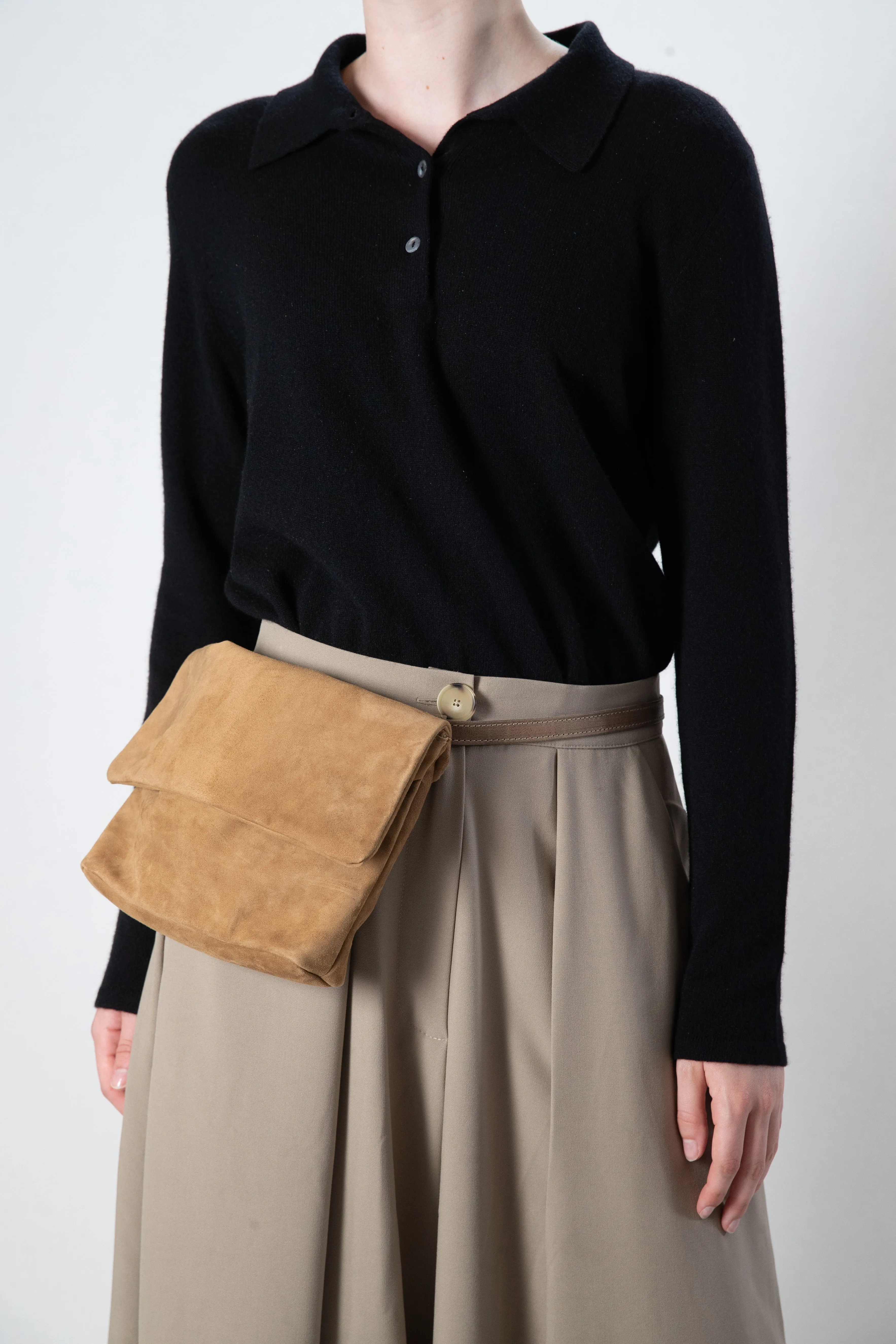 Harpers Emporium Italian Leather Double Zip Bag in Tobacco