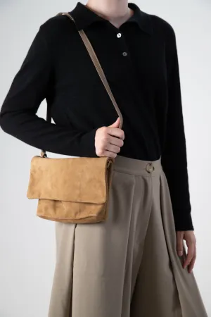 Harpers Emporium Italian Leather Double Zip Bag in Tobacco