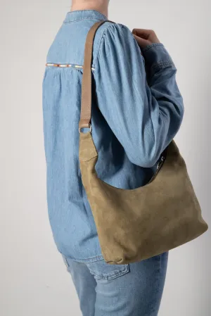 Harpers Emporium Shoulder Bag in Sage Suede