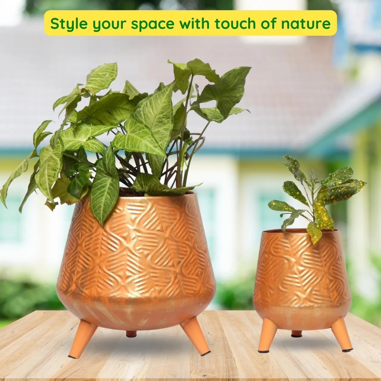 Hazel Metal Planter with Stand