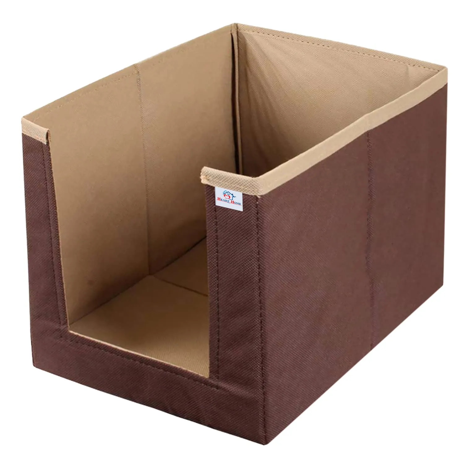 Heart Home Multiuses Non-Woven Closet Organizer With Handles- Pack of 6 (Brown) -HS43HEARTH26555