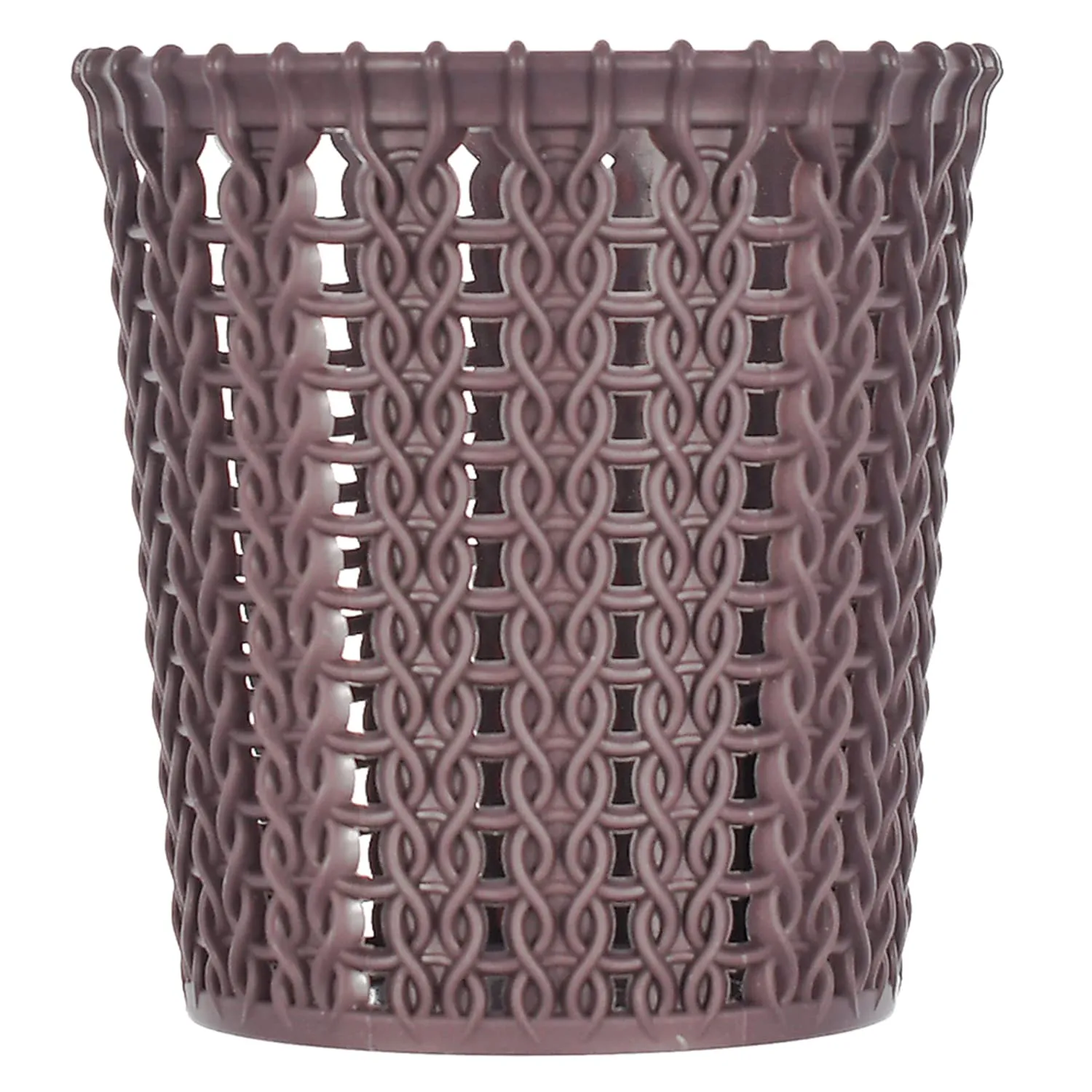 Heart Home Round Shape M 10 Multipurpose Plastic Holder/Organizer for Kitchen, Bathroom, Office, Living Room - Pack of 4 (Brown)-46HH0422