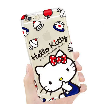 Hello Kitty Bow Cat Case For iPhone 6 6s Plus Printed Soft Back Cover Caso Cell Phone Cases Coque For iPhone 6s Plus 5 5S SE