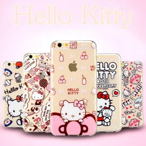 Hello Kitty Bow Cat Case For iPhone 6 6s Plus Printed Soft Back Cover Caso Cell Phone Cases Coque For iPhone 6s Plus 5 5S SE