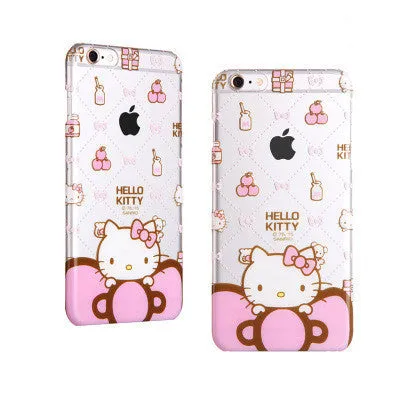 Hello Kitty Bow Cat Case For iPhone 6 6s Plus Printed Soft Back Cover Caso Cell Phone Cases Coque For iPhone 6s Plus 5 5S SE