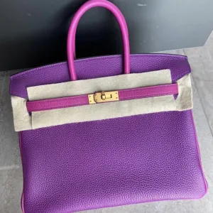 Hermès Birkin HSS 25 Anemone/Rose Pourpre Togo Brushed Gold Hardware BGHW
