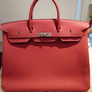 Hermès Birkin HSS 40 Vermillon/Gris Mouette Togo Brushed Palladium Hardware BPHW