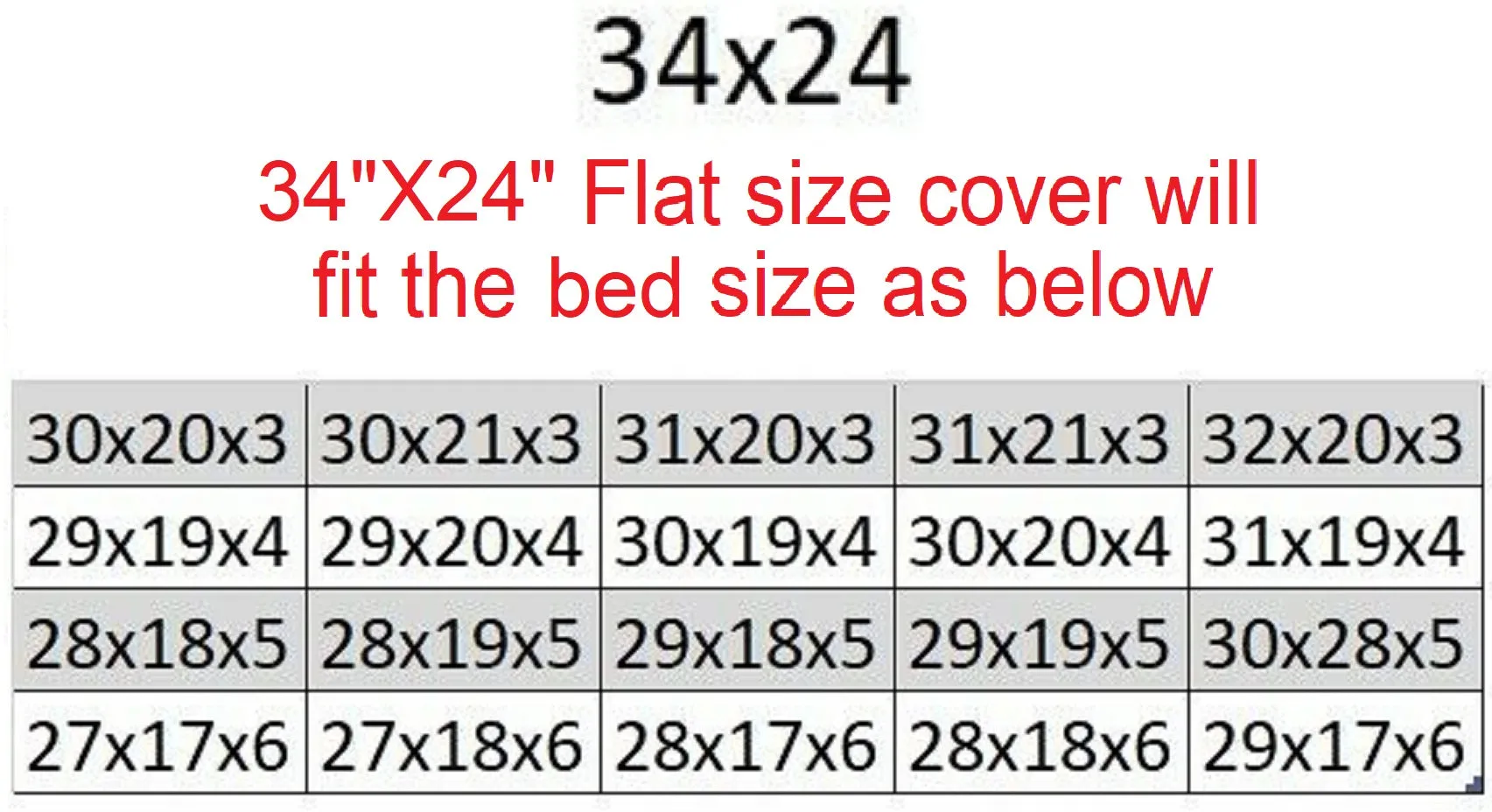 Internal Replacement Cover for Memory Foam Pad Bed