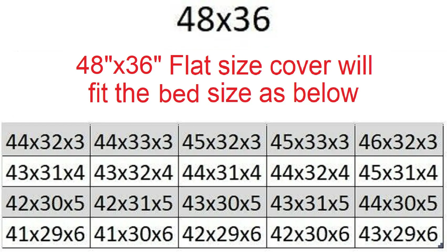 Internal Replacement Cover for Memory Foam Pad Bed