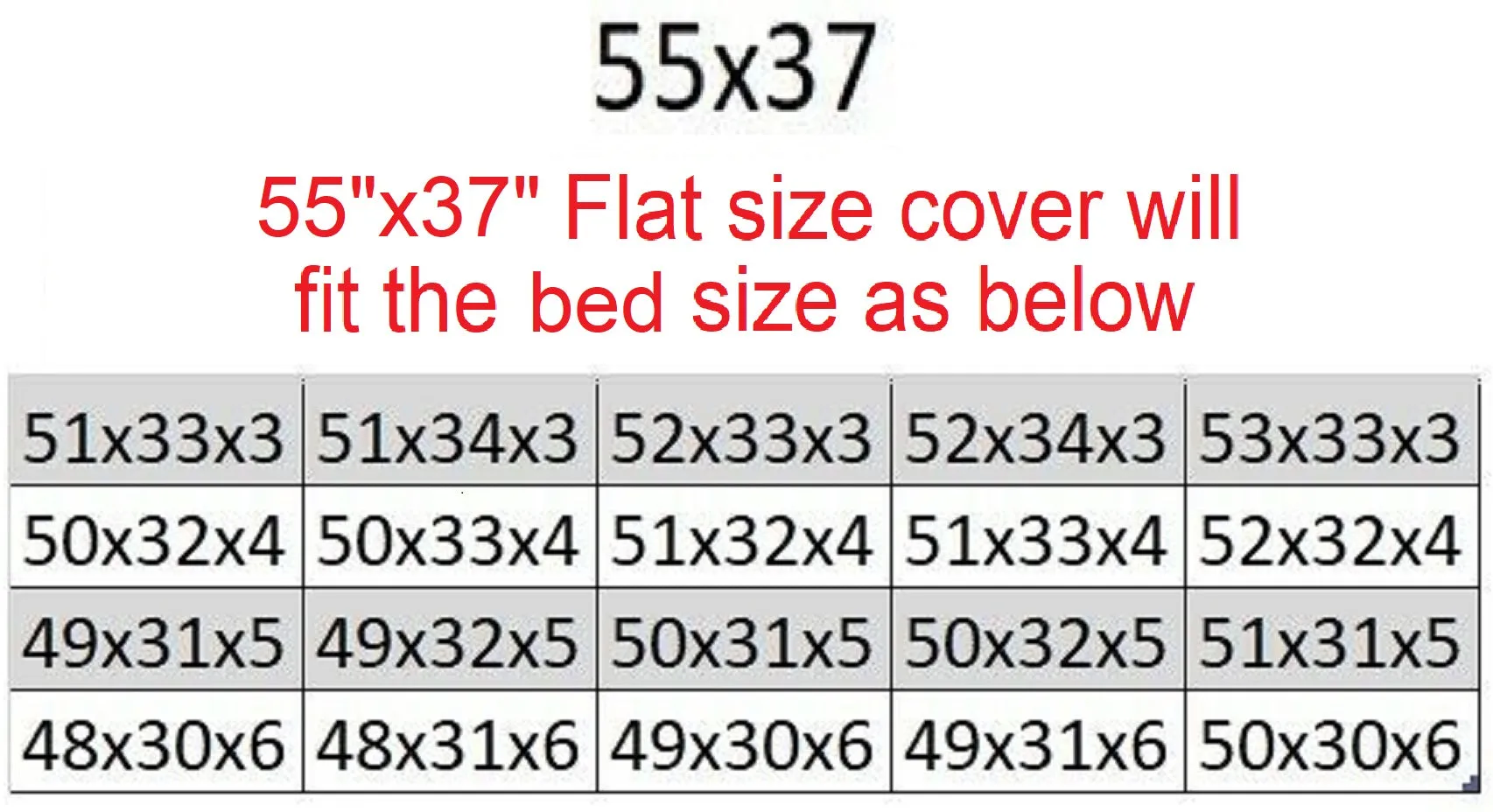 Internal Replacement Cover for Memory Foam Pad Bed