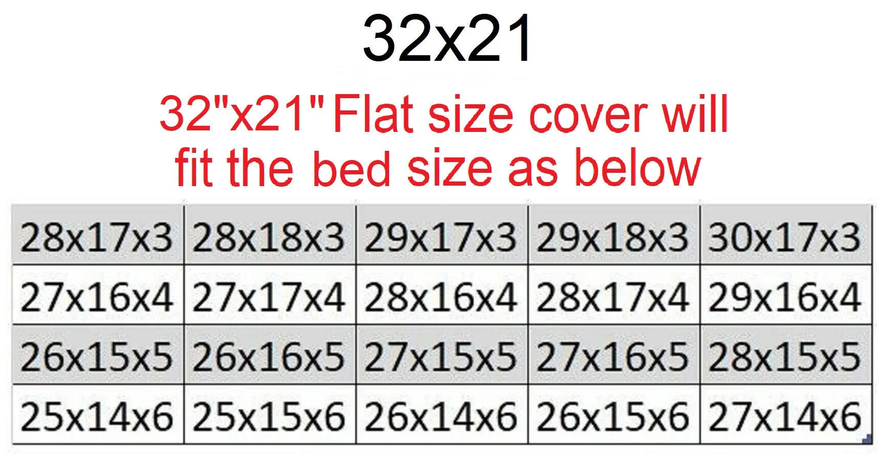 Internal Replacement Cover for Memory Foam Pad Bed