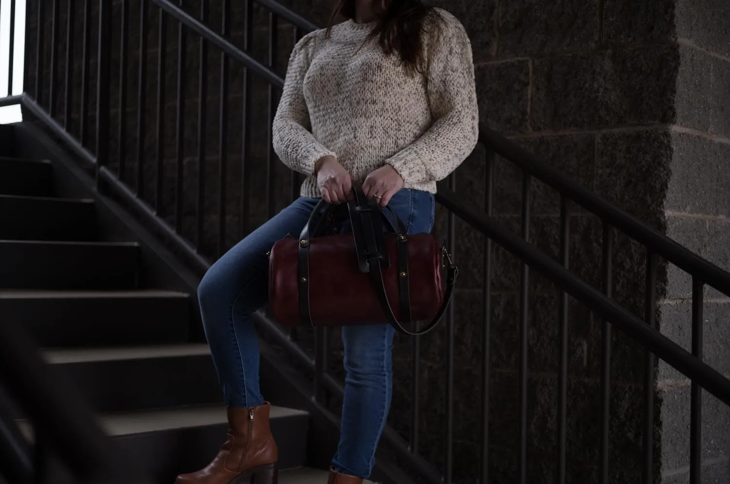 JANE LEATHER CROSSBODY - LARGE - OXBLOOD - IN STOCK