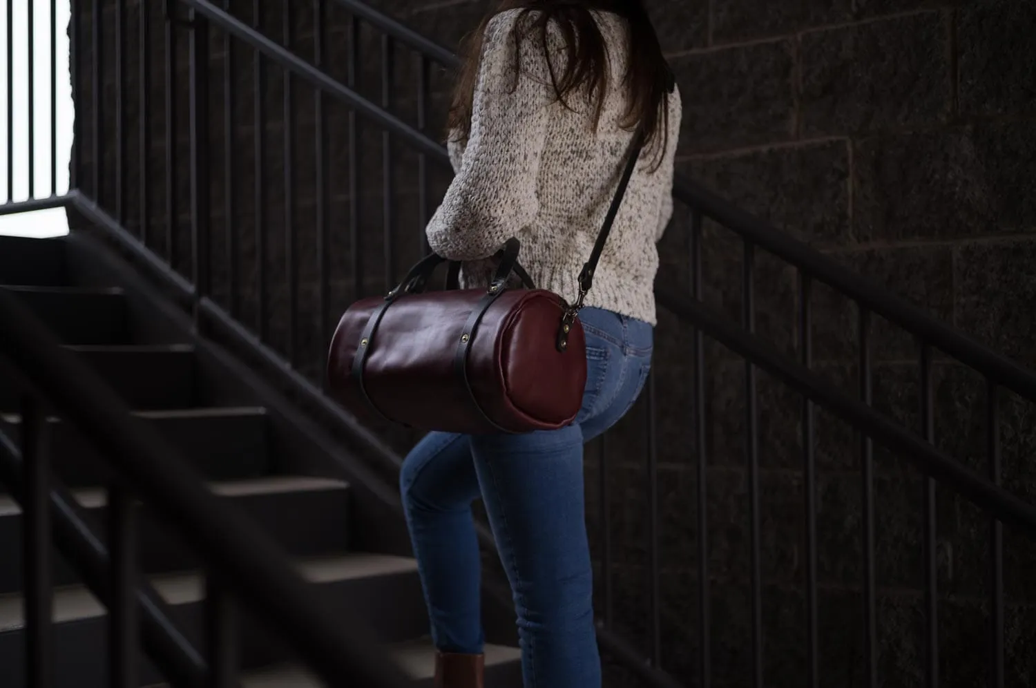 JANE LEATHER CROSSBODY - LARGE - OXBLOOD - IN STOCK