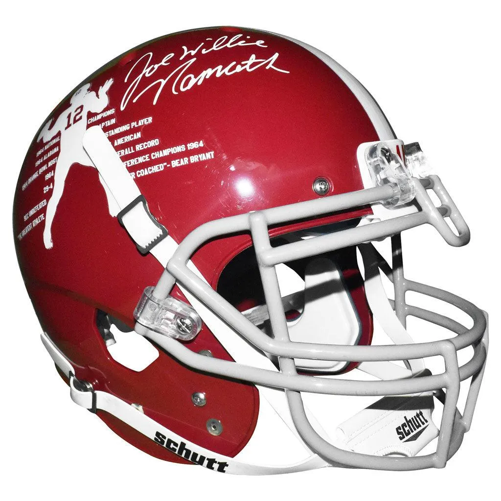 Joe Namath Signed And Inscribed Willie Alabama Crimson Tide Schutt Authentic Helmet (JSA Witnessed)