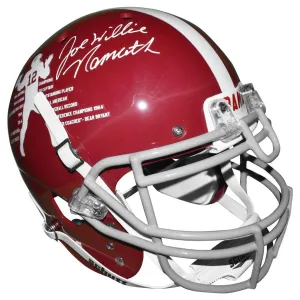 Joe Namath Signed And Inscribed Willie Alabama Crimson Tide Schutt Authentic Helmet (JSA Witnessed)