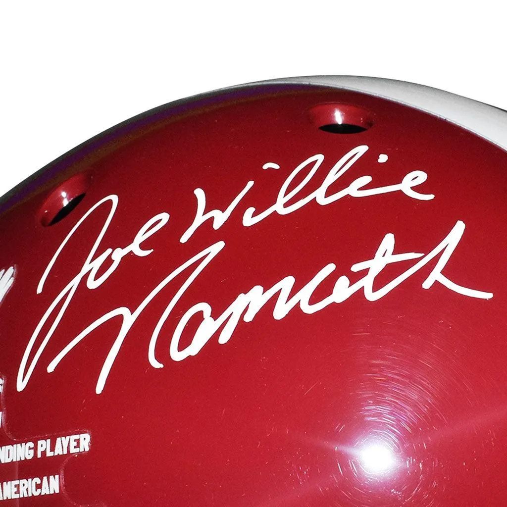 Joe Namath Signed And Inscribed Willie Alabama Crimson Tide Schutt Authentic Helmet (JSA Witnessed)