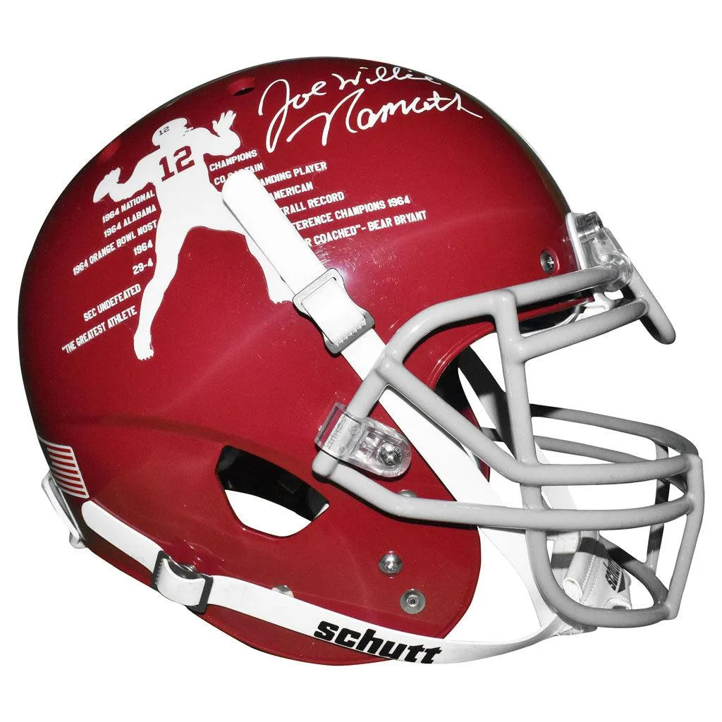 Joe Namath Signed And Inscribed Willie Alabama Crimson Tide Schutt Authentic Helmet (JSA Witnessed)