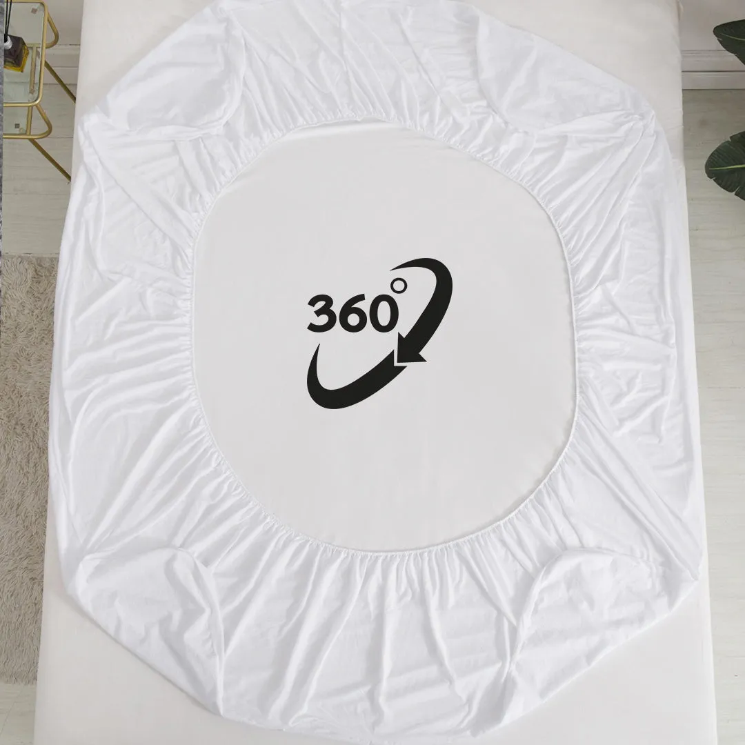 Jointless Recommended Premium & Export Quality Terry Cotton 100% Waterproof Fitted Style Mattress Protector- Brown Color