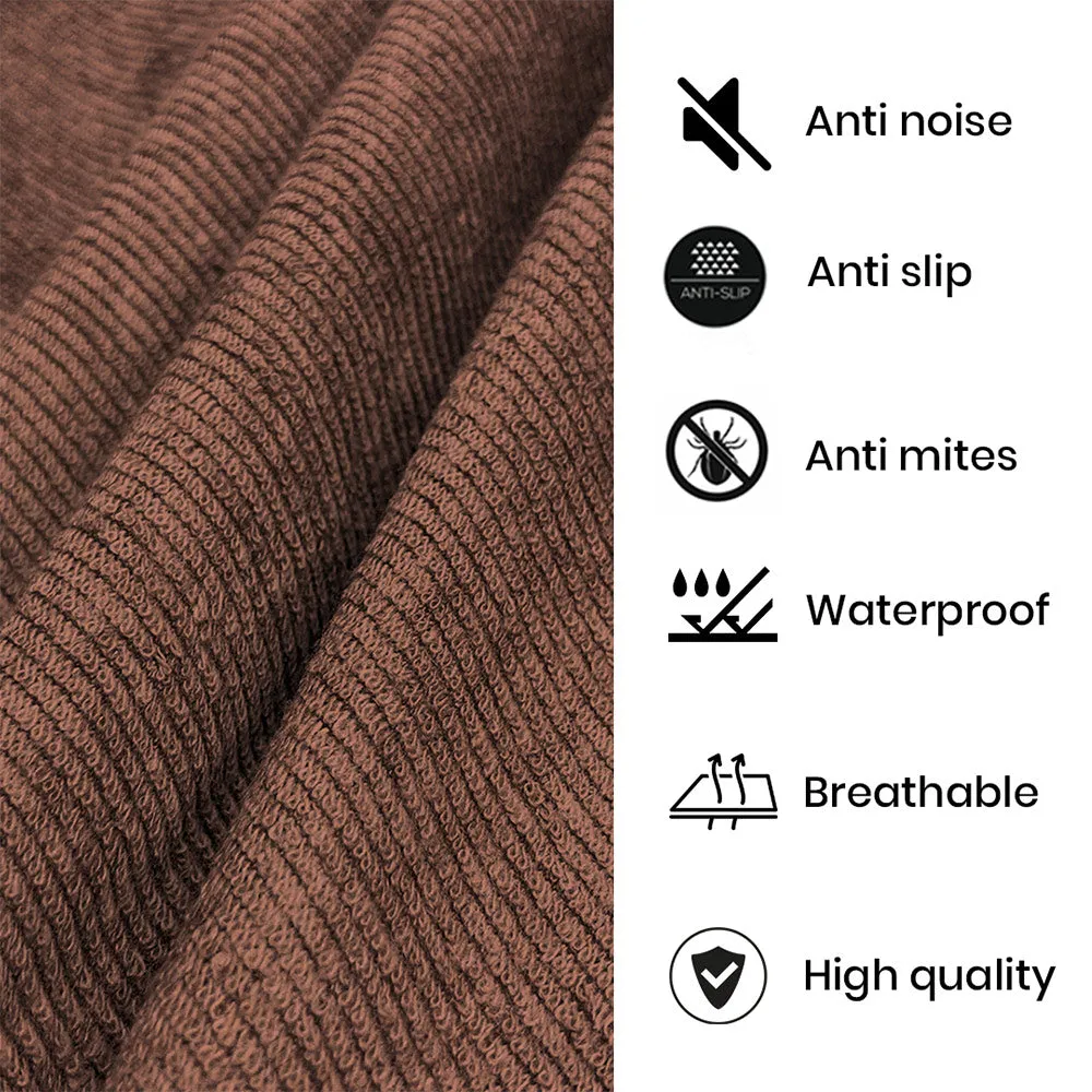 Jointless Recommended Premium & Export Quality Terry Cotton 100% Waterproof Fitted Style Mattress Protector- Brown Color