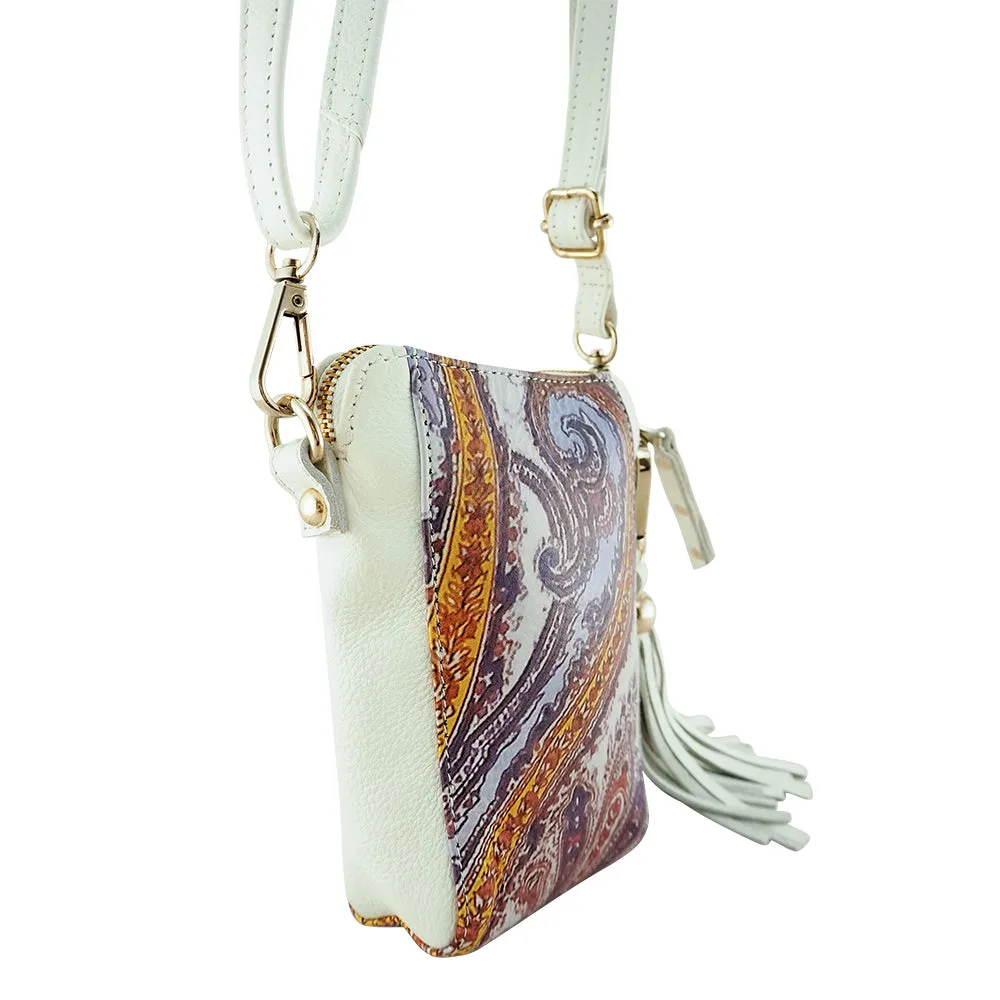 Karita Paisley Print Crossbody | White