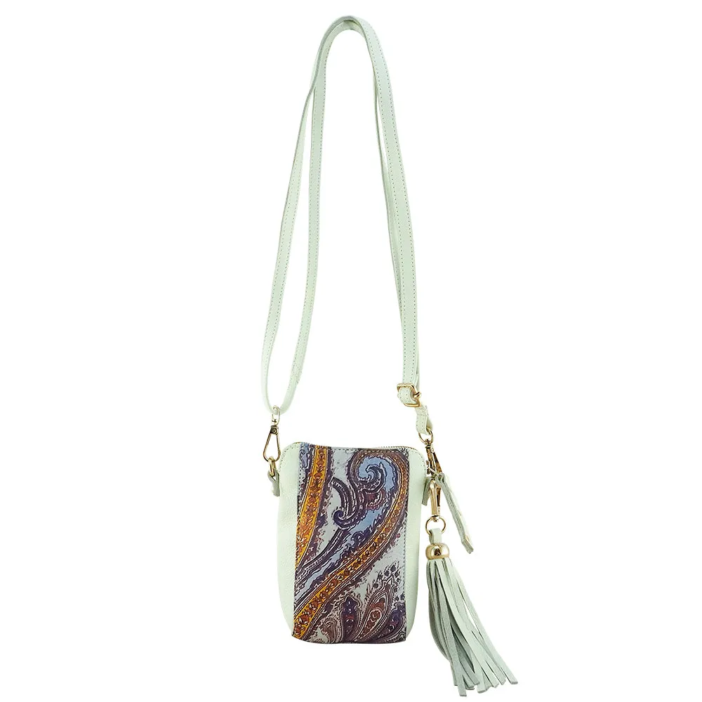 Karita Paisley Print Crossbody | White