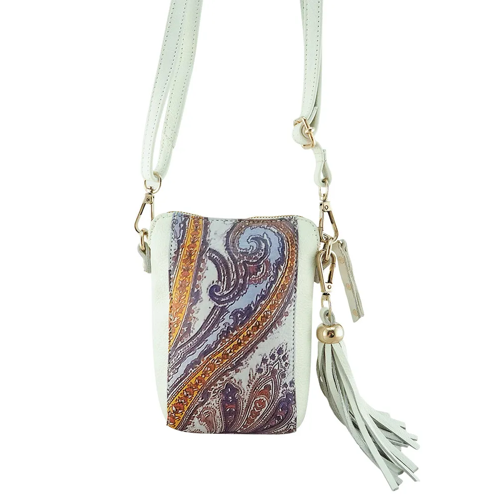 Karita Paisley Print Crossbody | White