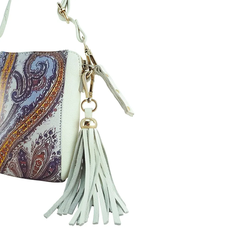 Karita Paisley Print Crossbody | White