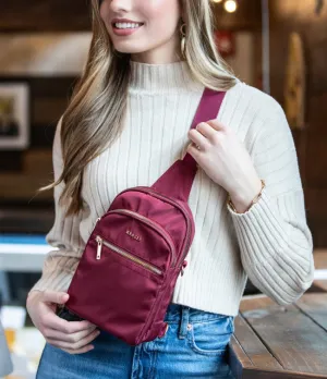 Kedzie Convertible Sling Bag in Burgundy
