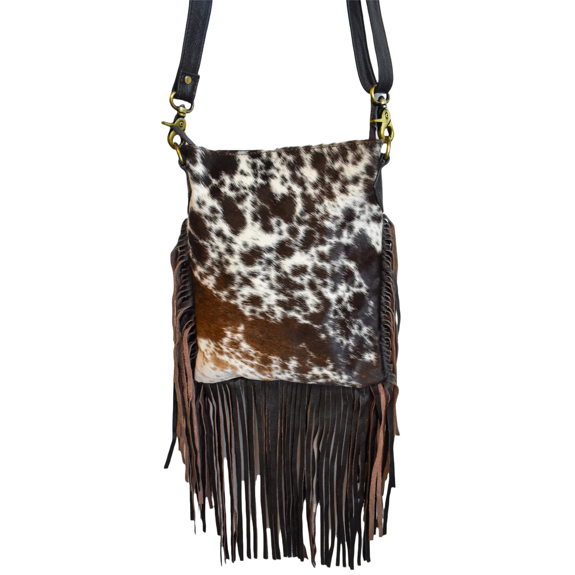 Klassy Cowgirl Hair On Fringe Crossbody Bag 77023