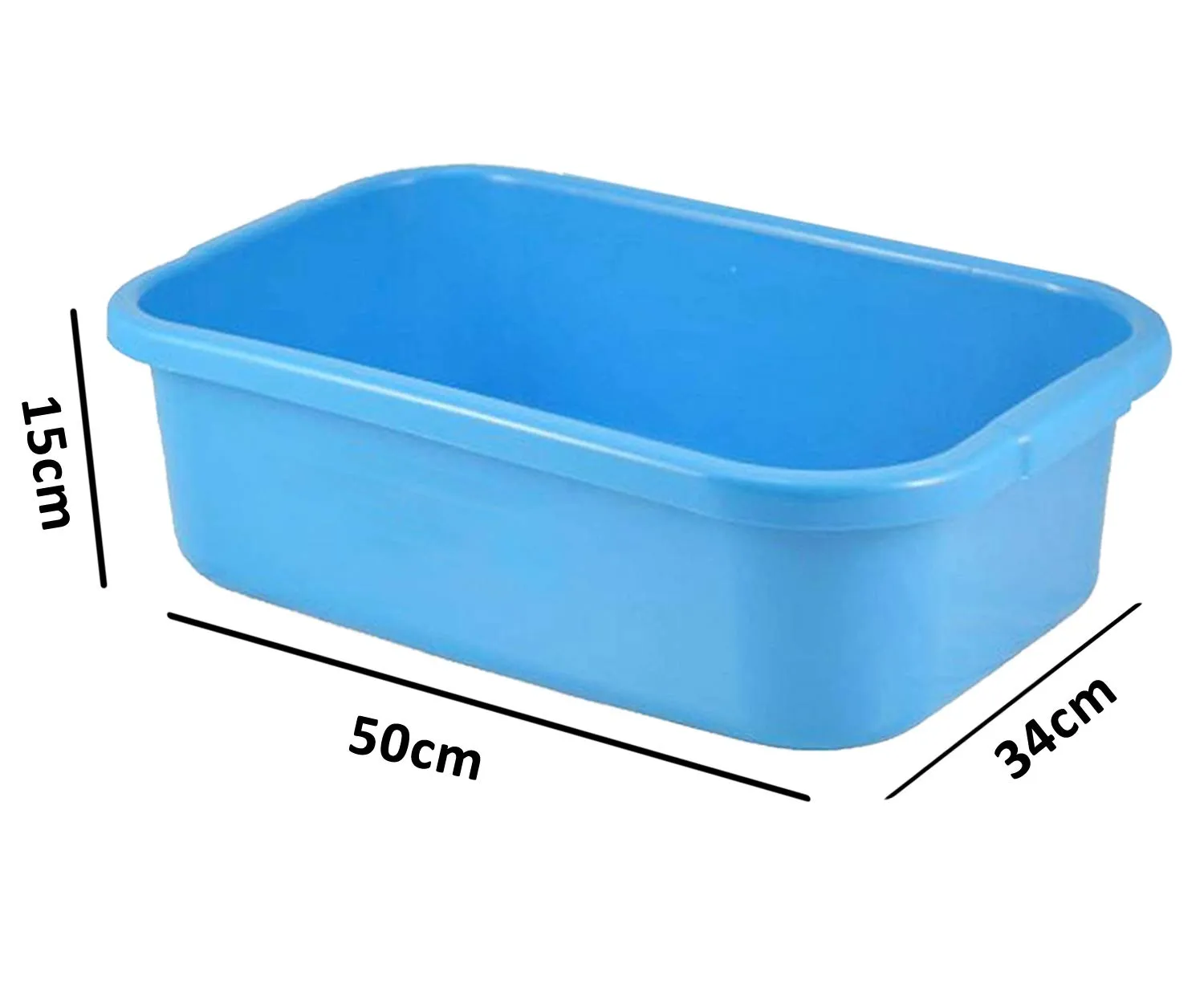 Kuber Industries 2 Pieces Unbreakable Plastic Big Size Multipurpose Desk Organizer, kitchenTray, Storage Basket/Big Tray (Blue)-KUBMART1578