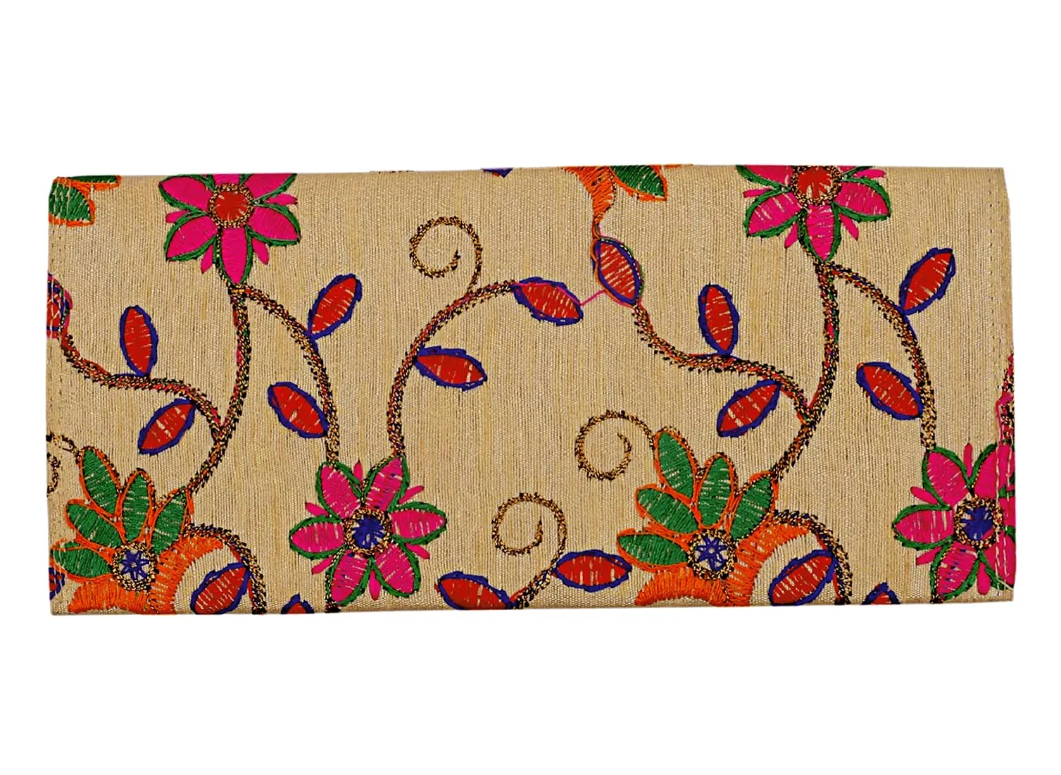 Kuber Industries Embroidery Gift Envelope with Metallic Magnetic Button Closure Shagun Cash Envelopes, Birthdays, Anniversary, Baby Shower-Pack of 8 (Cream)