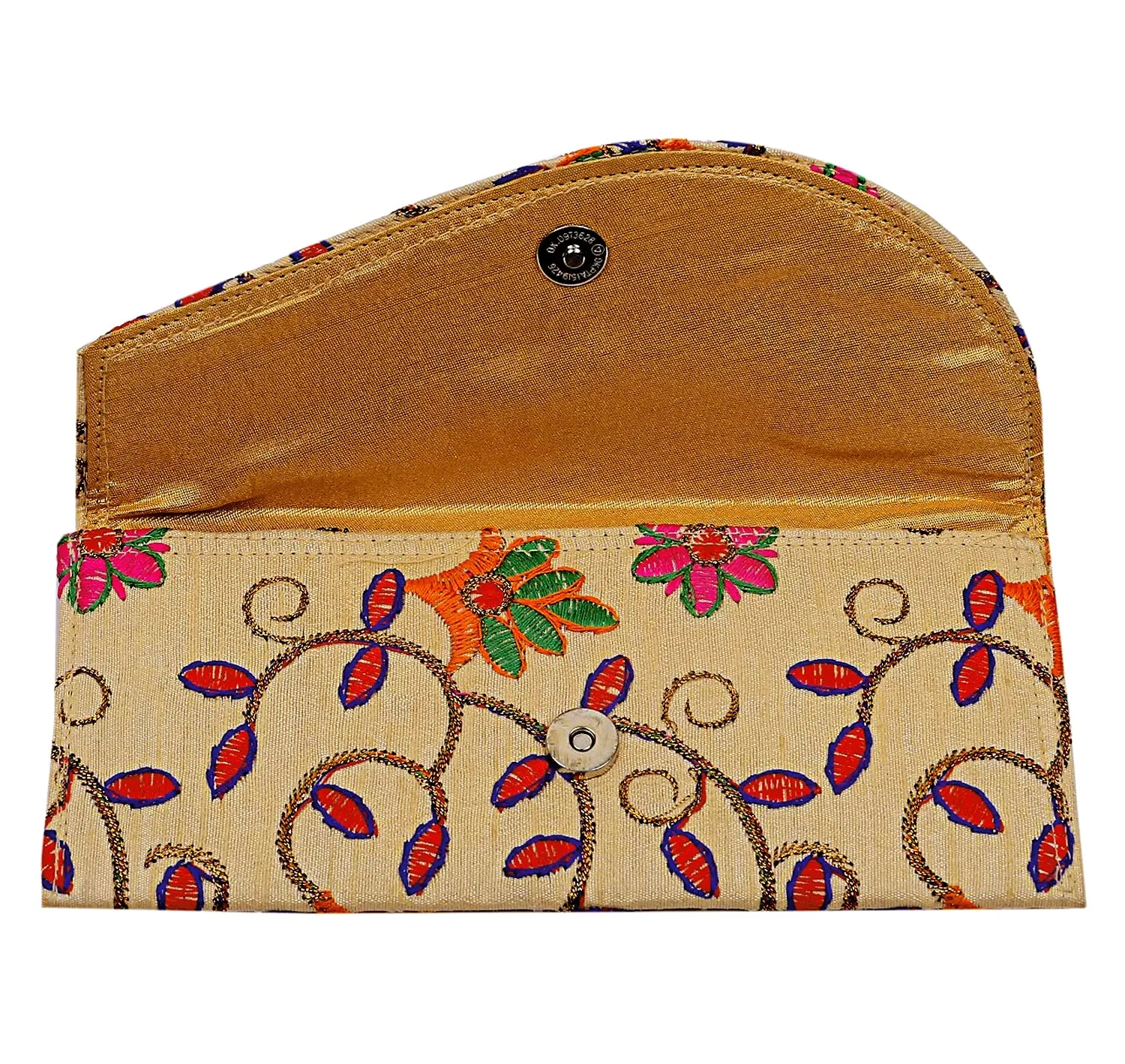 Kuber Industries Embroidery Gift Envelope with Metallic Magnetic Button Closure Shagun Cash Envelopes, Birthdays, Anniversary, Baby Shower-Pack of 8 (Cream)