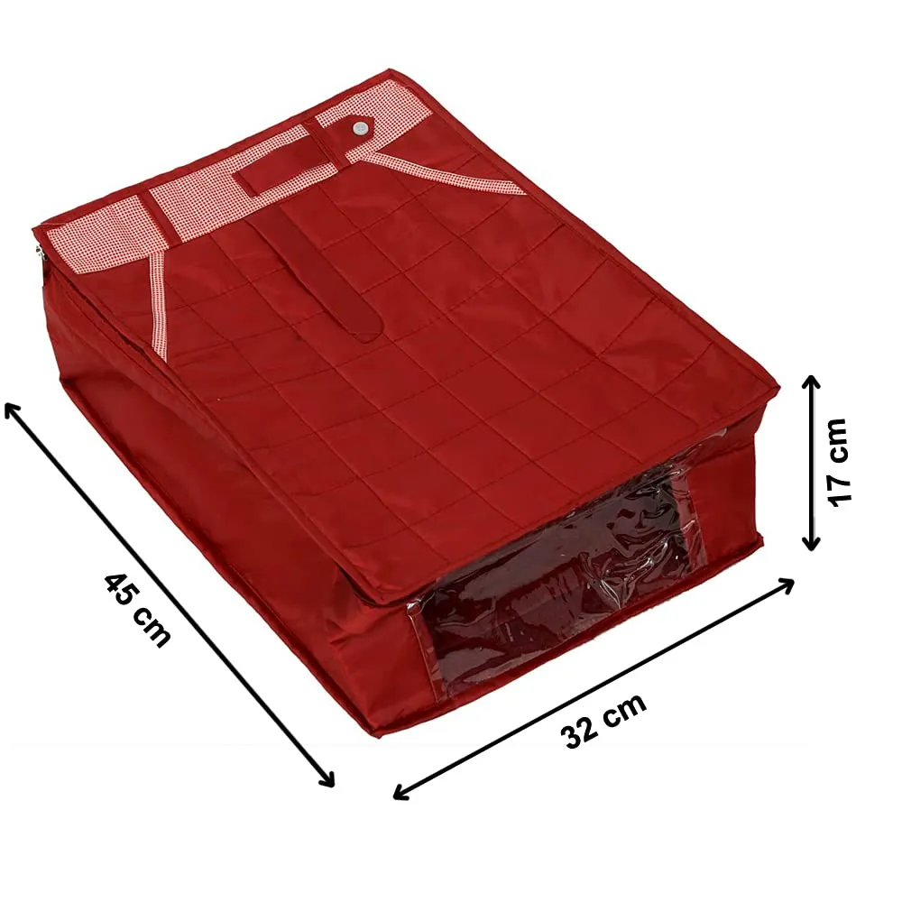 Kuber Industries Pant/Trouser Cum Clothes Organizer with Clear Window- Pack of 2 (Maroon)-HS_38_KUBMART21202