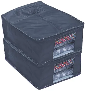 Kuber Industries Shirts and Clothing Organizer With Clear Window-Pack of 2 (Grey), HS_36_KUBMART019169