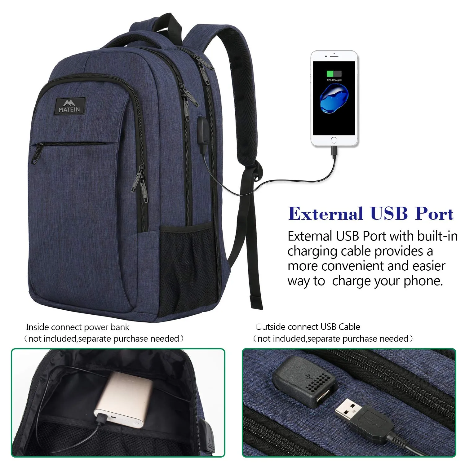 Large College Backpack,Durable Computer Backpack with USB Charging Port Fit 17 inch Notebook,Lightweight Carryon TSA Shoulder Backpack with Luggage Sleeve for Business Trip for Men and Women