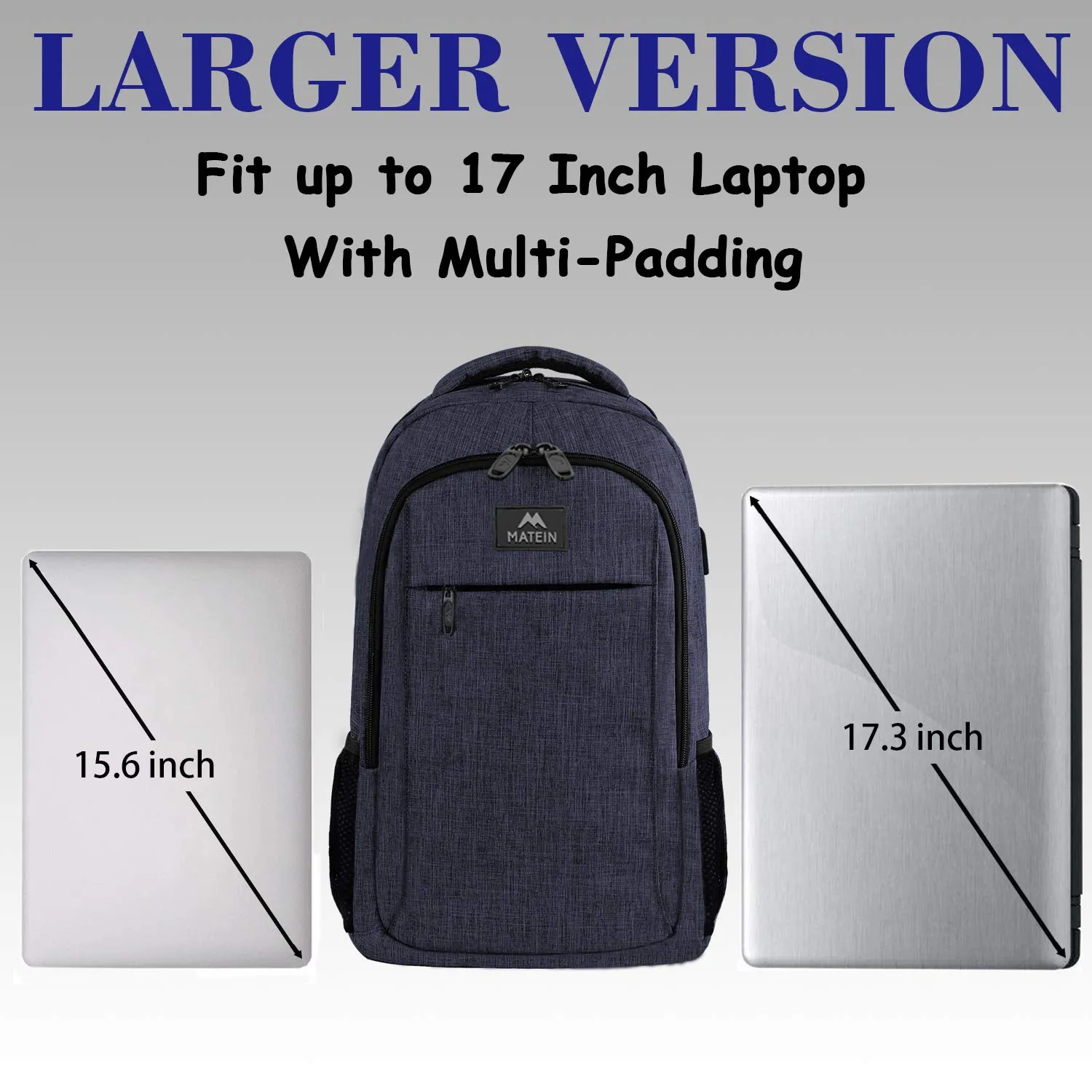 Large College Backpack,Durable Computer Backpack with USB Charging Port Fit 17 inch Notebook,Lightweight Carryon TSA Shoulder Backpack with Luggage Sleeve for Business Trip for Men and Women