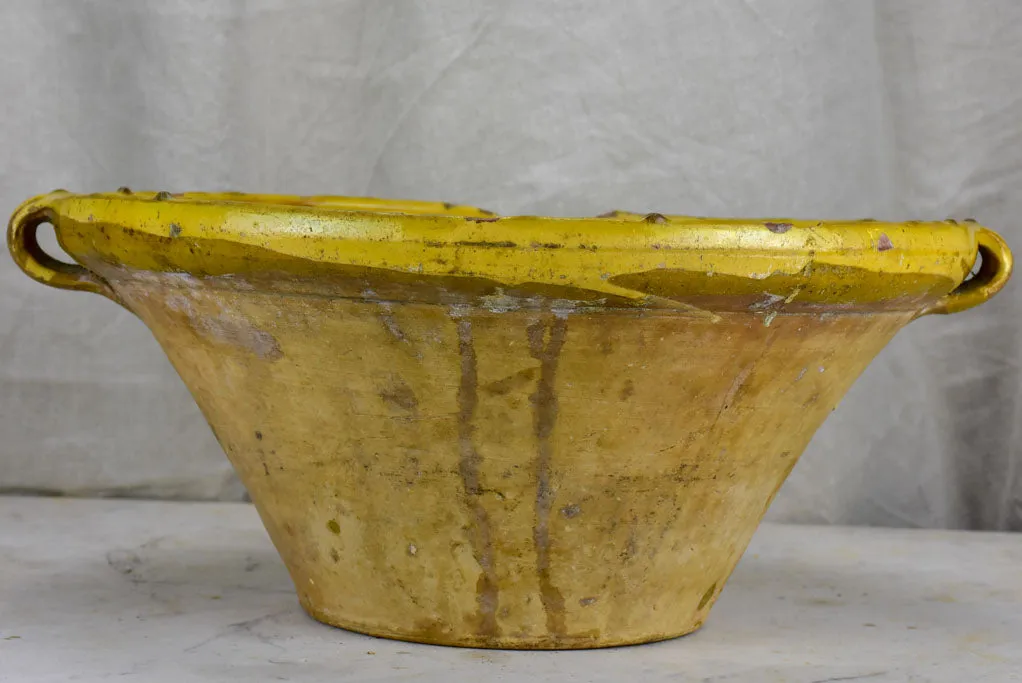 Late 19th Century French tian with yellow glaze
