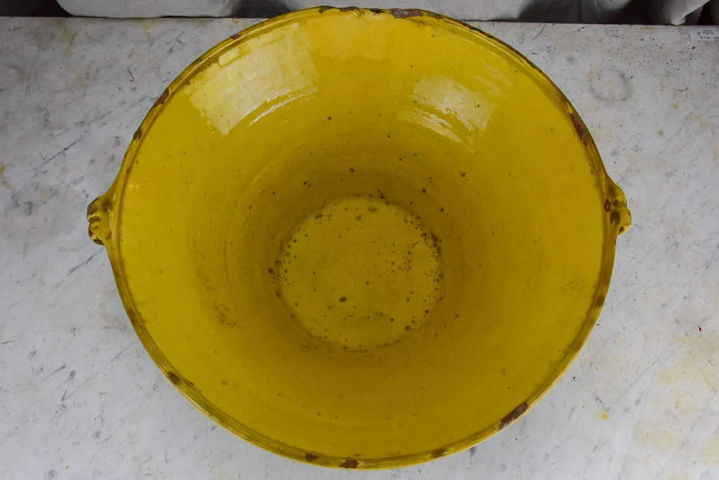 Late 19th Century French tian with yellow glaze