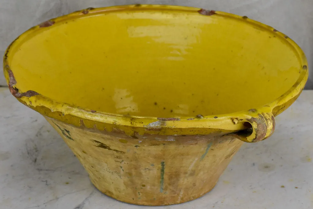 Late 19th Century French tian with yellow glaze