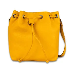 Leather Bucket Bag - Alley Mustard